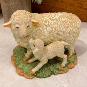 Vintage Sheep Figurine - Ewe and Lamb - Homco Knick Knacks
